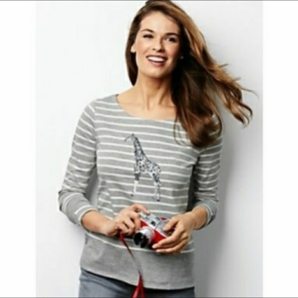 Talbots Giraffe Sequin Top